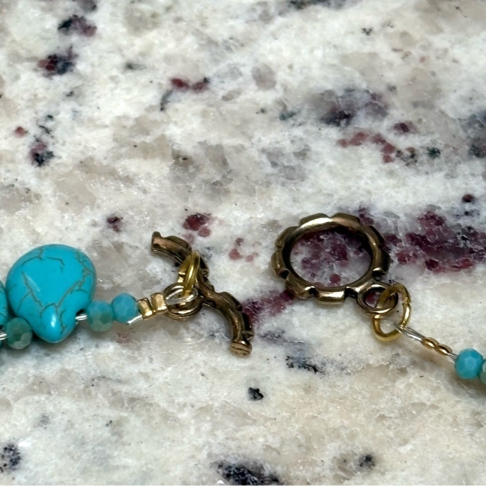 Handmade Blue Teardrop Turquoise Necklace - Picture 6 of 6